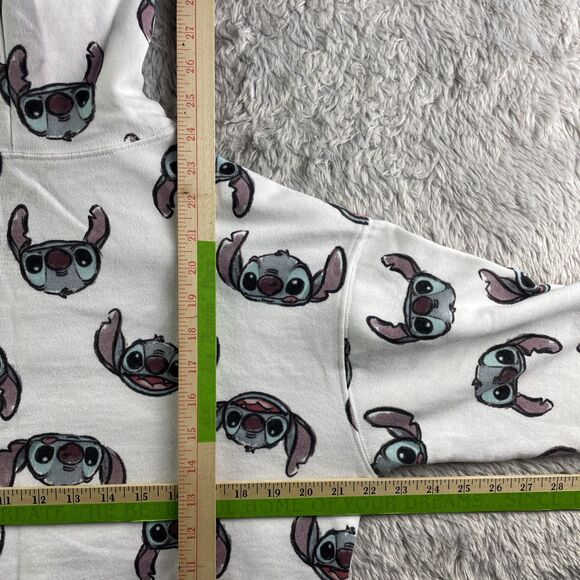 Lilo and Stitch Sweatshirt Womens Medium White Gray Hoodie All Over Print Disney - Picture 7 of 7